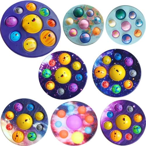 Planets Finger Squeeze Push Bubble Toys Silicone Kids Sensory Toys Adult Stress Relief Game Board for Children Antistress Toys
