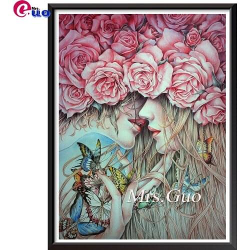 Full Drill Square Diamond Painting 5d Picture Art Fantasy Woman Fairytale Flower Beauty Cross Stitch Kit Diamond Accessories