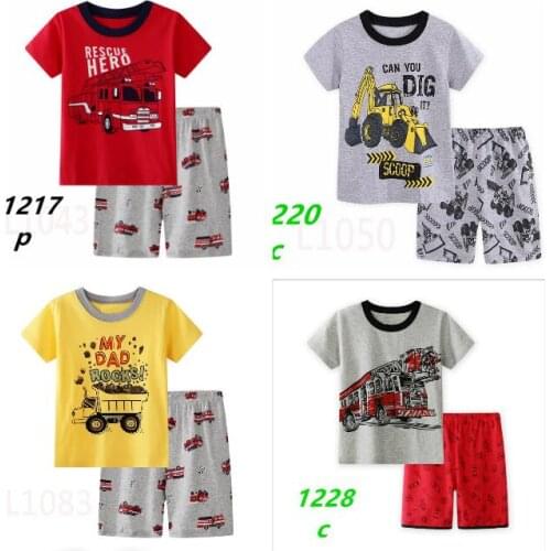 Hot New Kids Sleepwear Set Baby Boys Girls Christmas Pajamas Suit Santa New Year Car Cartoon Nightwear Toddler Children Clothing