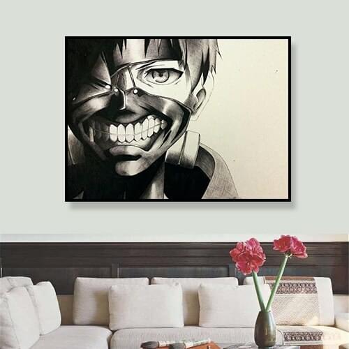 Living Room Poster Tokyo Ghoul Original Design Anime Wall Art Print,20 x 28 Inches,No Frame