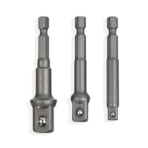 Extension Drill Bits 3 Pcs Chrome Vanadium Steel Socket Adapter Power Set Hex Shank 3 Sizes Socket Adapters Wrench Tool