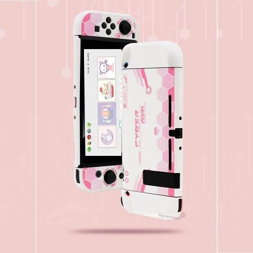 Pink Mecha Warrior Protective Shell Split Cover Anti-fall NS Game Console Housing Case Box For Nintendo Switch Accessories