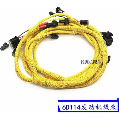 Free Shipping Excavator Komatsu pc300-7/350-7/360-7 engine harness 6D114 engine main line plug