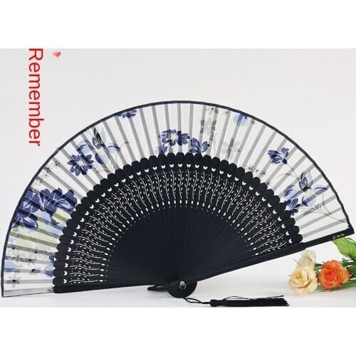 Folding fan Chinese style female fan Japanese style folding fan female silk fan summer antique dance folding gift fan