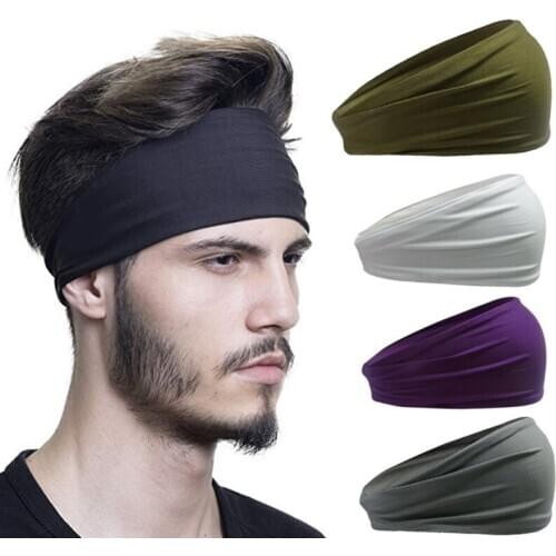 Sports Headband Running Fitness Yoga Hairband Sweat-absorbing Headband Men and Women Ride Solid Color Headband Wide-edition