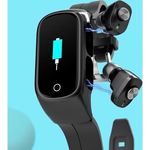 New Sport Wireless Bluetooth Earphone and Smart Bracelet 2 In 1 TWS Bluetooth 5.0 Headset Heart Rate Blood Pressure Fitness