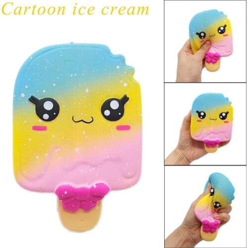 Squishy Soft Kawaii Ice Cream Scented Squishies Slow Rising Toys Stress Reliever Toys Colorful Cartoon Ice Cream Squeeze Toy
