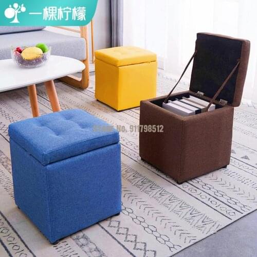 Storage Stool Shoe Stool Home Living Room Sofa Footstool Storage Storage Stool Can Sit Leather Shoe Shoe Stool