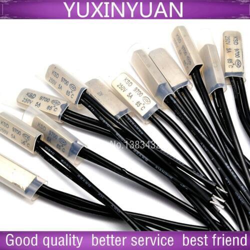 Temperature control switch KSD9700 65 degrees normally closed thermal protector/temperature controller 5 a/250 v 10pcs/lot