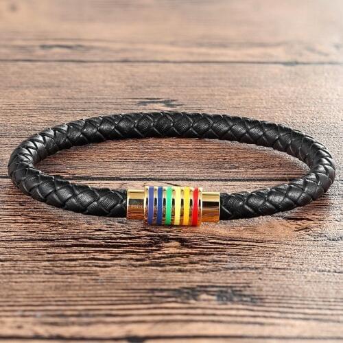 XQNI 6MM Genuine Leather Bracelet For Women Men Stainless Steel Magnetic Buckle 2 Colors Supportive Wholesale free shipping