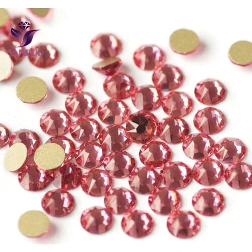 YANRUO 2088NOHF Strass Stones Pink Rhinestones Sewing Glass Handiwork Crafts for Rhythmic Gymnastics Swimwear pedraria