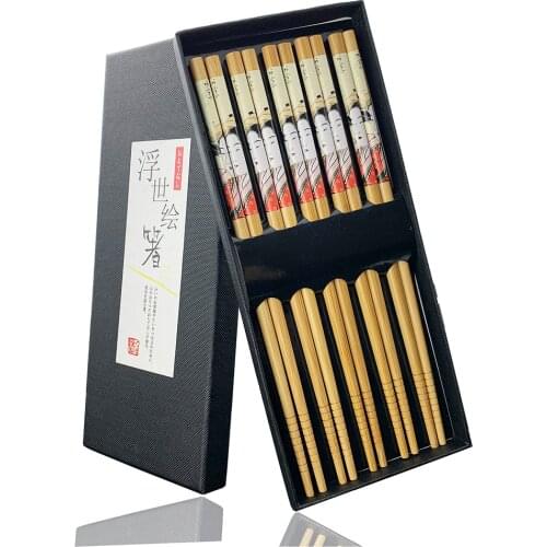 5Pairs Japanese Chopstick Environmental Friendly Food Sticks Natural Bamboo Eating Chopsticks Reusable Tableware Sushi Chop