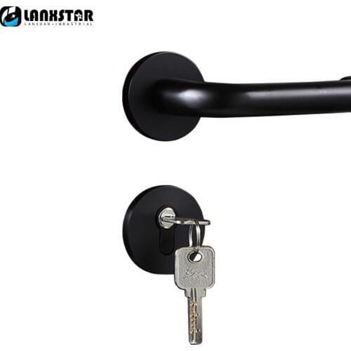 Luminum Space Split Mechanical Lock Indoor Lockset Handle Locks Simple Sub Black Color Room Door-lock