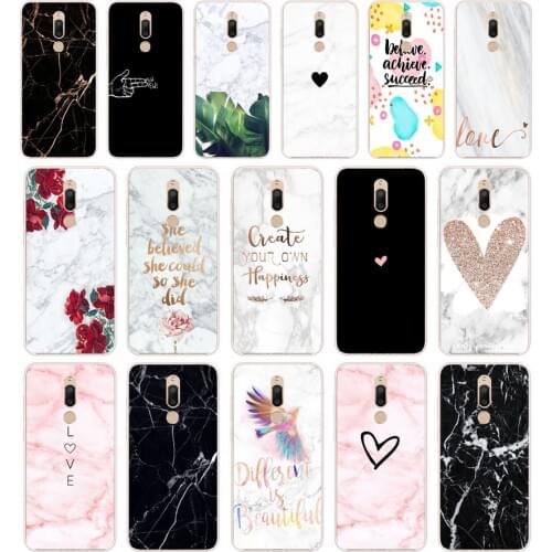 042FG Black White Marble Love Heart gift Soft Silicone Tpu Cover phone Case for Meizu M5 M5C M5S Note M6 M6S M6T case