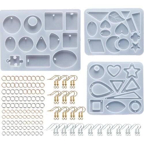 1 Set Crystal Epoxy Resin Mold Earrings Pendant Silicone Mould DIY Crafts Jewelry Casting Making Tool Kit