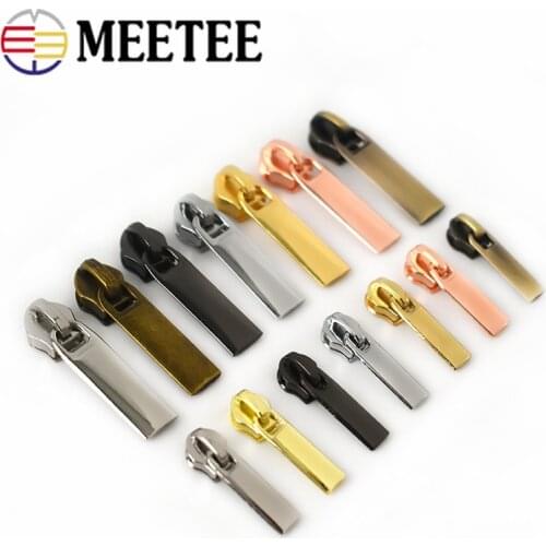 20pcs Meetee Zipper Sliders for 3# 5# Nylon Zippers Down Jacket Zip Head Bag Clothing Zips Repair Kits DIY Sewing Accessories