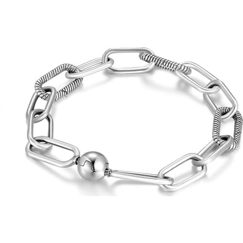 2021 New 925 Sterling Silver Personality True Me Bracelet for Women Round Beads Connecting Ring Clasp Bracelets Designer Jewelry