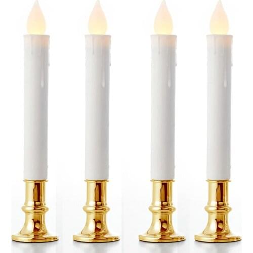 4pcs Flickering LED Candle Light With Holder Wedding Dinner Flameless Lamp Bulb