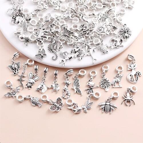 Wholesale Bulk 50pcs Vintage Charms Pendants Fit For Womens Necklace Bracelets Jewelry Making Free Necklace