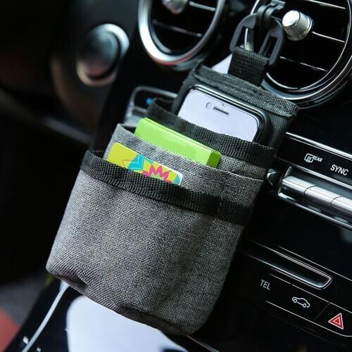 600D Oxford Cloth Car Air Vent Pocket Organizer Storage Container Bags Box Car Mobile Phone Holder Car Stowing Tidying