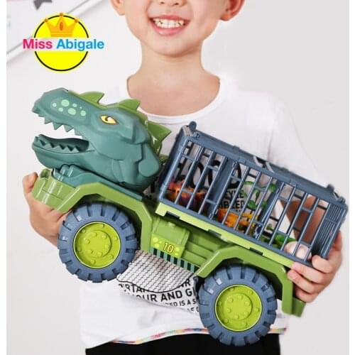 Car Toy Dinosaurs Transport Car Carrier Truck Toy Pull Back Vehicle Toy with Dinosaur Gift for Children