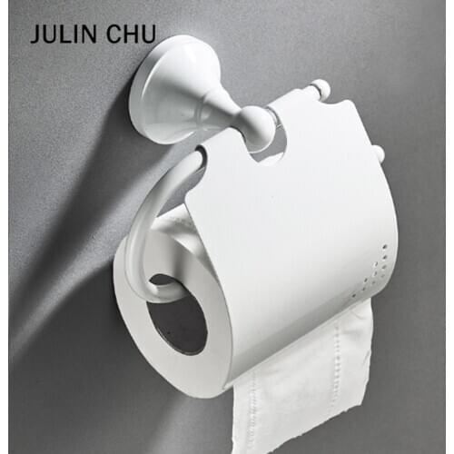 White Toilet Paper Holder Brass Wall Mouted Metal Creative Bathroom Kithcen WC Paper Toll Rack Cover Tissue Hanger Modern Black