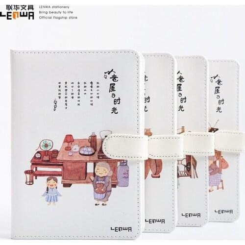 Retro Simple Magnetic Clasp Account Book Diary Creative Thickening Student Pu Notebook Sub Notepad