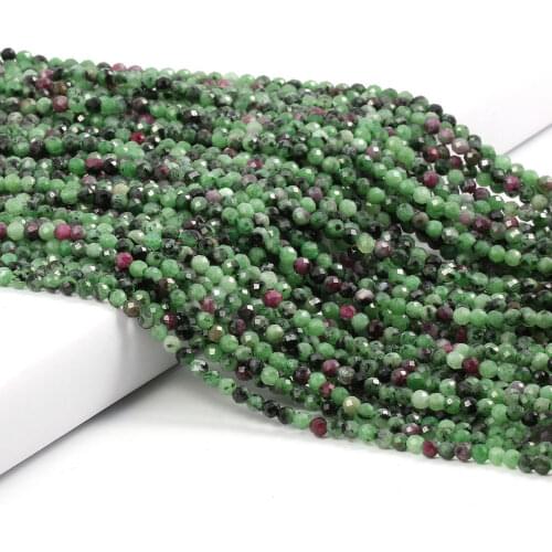 Natural Epidote Zoisite Stone Beads 2 3mm Small Faceted Loose Beads for Jewelry Making Necklace DIY Bracelet Accessories 38cm