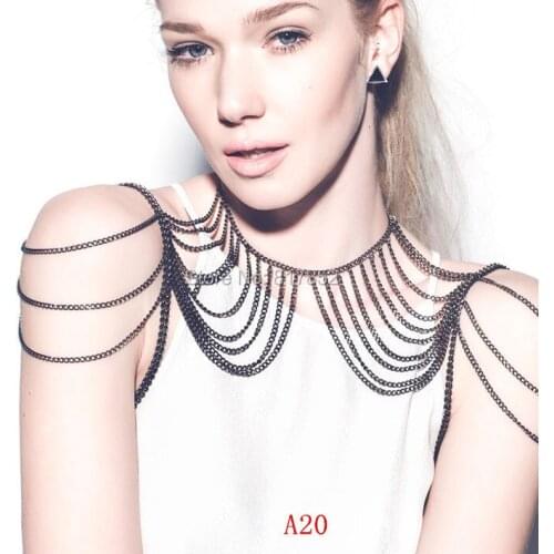 FREE SHIPPING HOT SELLING New Style A20 Women Gray Chains Jewelry Layers Shoulder Chains Chains Jewelry 3 Colors