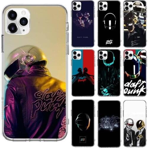 Daft Punk Phone Case Transparent for iPhone 6 7 8 11 12 s mini pro X XS XR MAX Plus cover funda shell