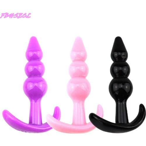 FBHSECL Anal Beads Jelly Toys Prostate Massager Mini Silicone Anal Plug Butt Plug Erotic Adult Products Sex Toys for Women