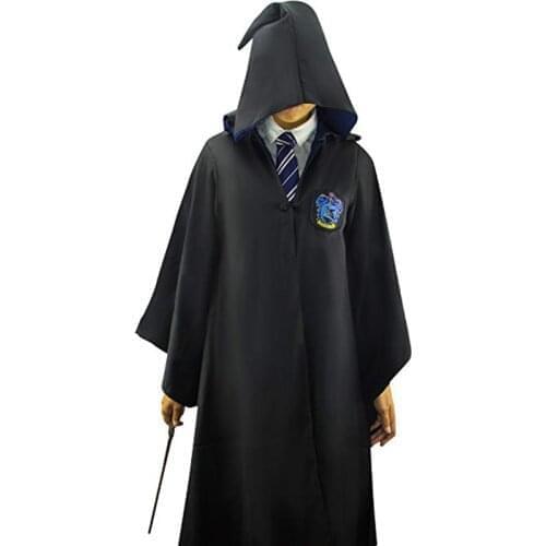 Kids Adult Ravenclaw Robe Sweater Scarf Tie Costume Godric Hermione Magic School Uniform Hufflepuff Halloween Cotume