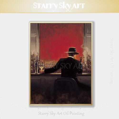 Artist Hand-painted High Quality Impressionist Wall Art Evening Lounge Cigar Bar Oil Painting on Canvas Date in Pub Oil Painting