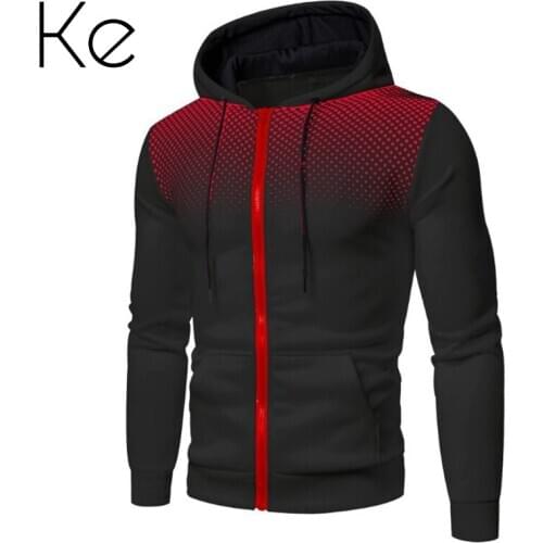 Ke 2021 autumn and winter new mens sweater casual fashion cardigan hooded printed jacket mens