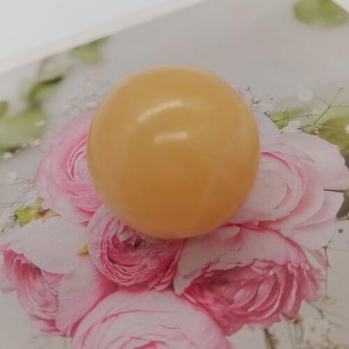 2pcs Natural Yellow Ambers Jades Stone Loose Round Beads