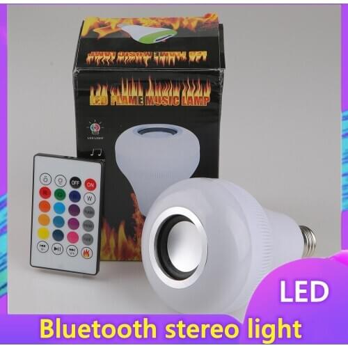 LDE Colored Light White Light + Remote Control Speaker Singing up and down Color Changing Bluetooth Music Bulb Light