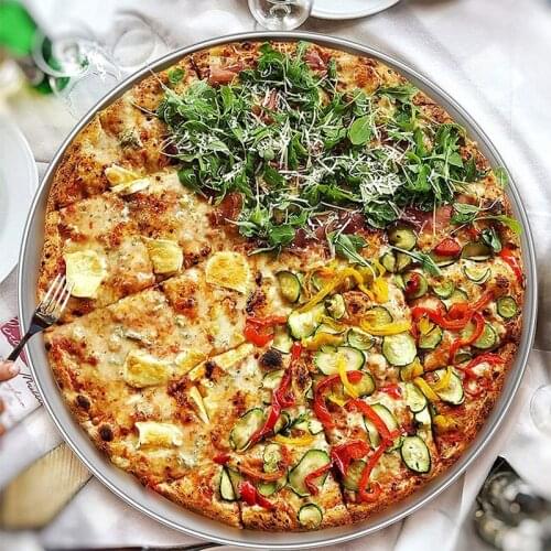 Hot 4 Pack Pizza Tray Stainless Steel Pizza Oven Baking Tray Round Pizza Baking Sheet for Baking Roasting Serving 12 Inch