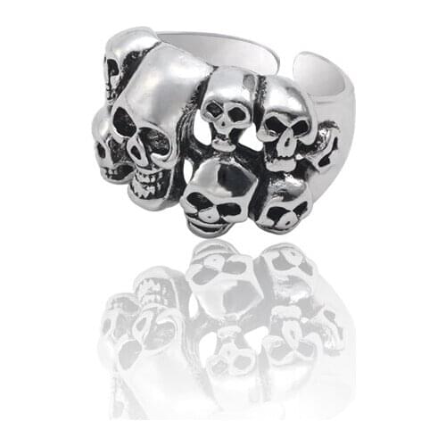 Retro Punk Multiple Hollow Rings Personality Mens and Womens Fashion Rings Retro Metal Open Tail Rings Party Gifts