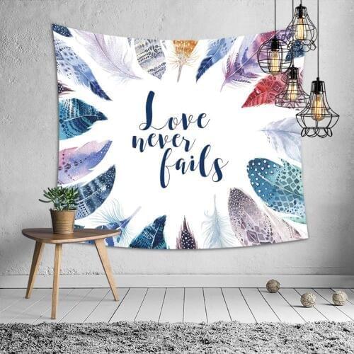Boho Decor Wall Tapestries Dream Catcher Hippie Wall Hanging Tapestry Psychedelic Feather Love Wedding Dorm Carpet Wall Tapestry