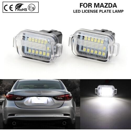 Niscarda Pair 6000K Error Free Car LED License Number Plate Light Car Accessories For Mazda A/T(Aka Mazda 6) 2014-2017