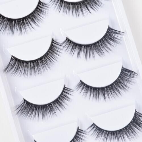 NEW 5 pairs mink eyelashes false lashes mink 3d fake eyelash extension make up cilios natural long cruelty free lash