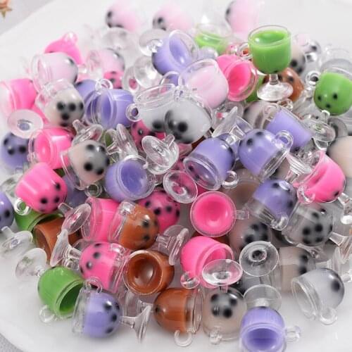 New 10-30Pcs/Pack Transparent Mixing Wineglass Shape Acrylic Beads Cute Spacer Loose Beads For Jewelry Making DIY Accessories