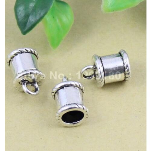 50pcs/lot Cord Crimp End Caps Buckle Tips for Necklace Bracelet Ropes Cords Connectors Horse Clasp 17x11.5mm Hole:7.5mm (K01126)