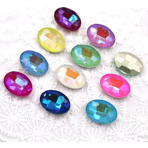 Oval Shape AB Mocha Pointback Crystal Glass Strass Ellipse Loose Rhinestones Glue On Clothes/Shoes DIY Earrings/Necklaces