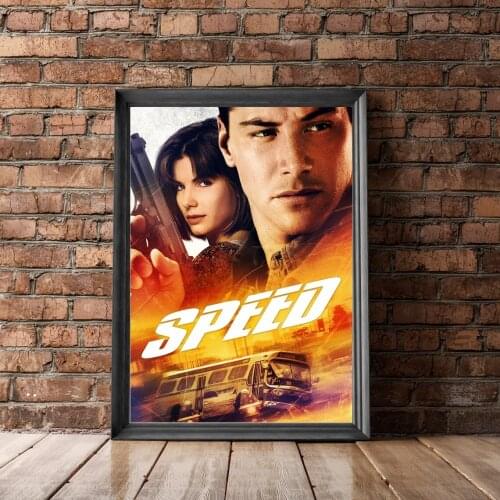 Speed (1994) Poster American action thriller film Wall Decor Retro Cinema Keanu Reeves Dennis Hopper Sandra Bullock Print Art