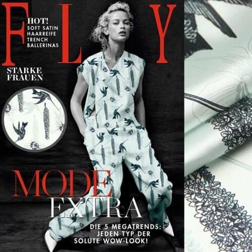 Jenny printing silk fabric silk cloth pounds Stretch Satin loading [cuspirostrisornis roar]