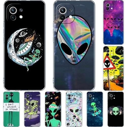 Silicone Phone Case For Xiaomi Mi Poco X3 NFC 10T Pro 11 M3 Note 10 Lite F3 9T F1 11i Clear Soft Back Cover Cartoon Alien Space