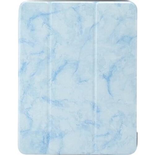 Smart Tablet Shell for IPad Pro 11" Case 2018 2020 Holder PU Leather Skin Trifold Marble Stand Cover with Pencil Slot Funda+pen