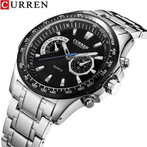 CURREN Sport Watch Men Analog Quartz Clock Mens Watches Top Brand Luxury Reloj Hombres Military Full Steel Waterproof Wristwatch