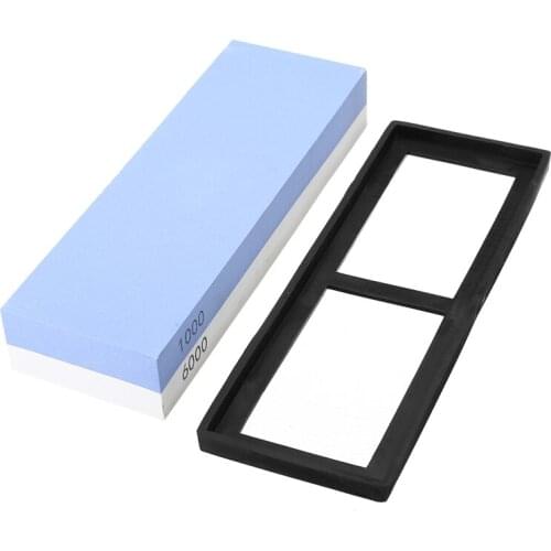 Kitchen Sharpener Stone 1000/6000 Grit Dual Side Whetstone Waterstone Water Wet Knife Sharpening Grinder Oilstone Honing Set